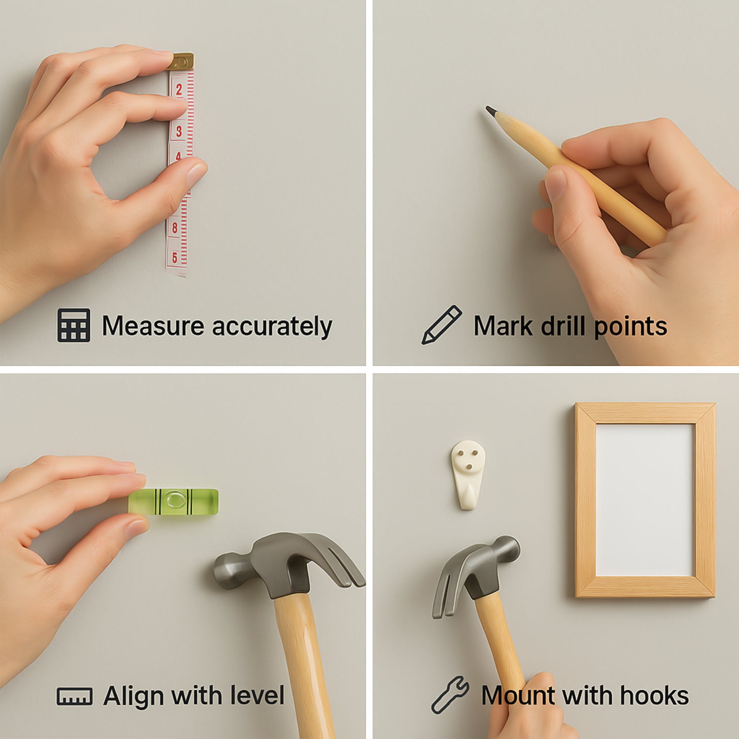 6-in-1 Wall Hanging  Measurement Tool Kit 6-in-1 Wall Hanging  Measurement Tool Kit